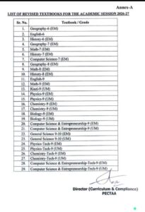 Punjab PECTAA textbook revisions for 2026-27